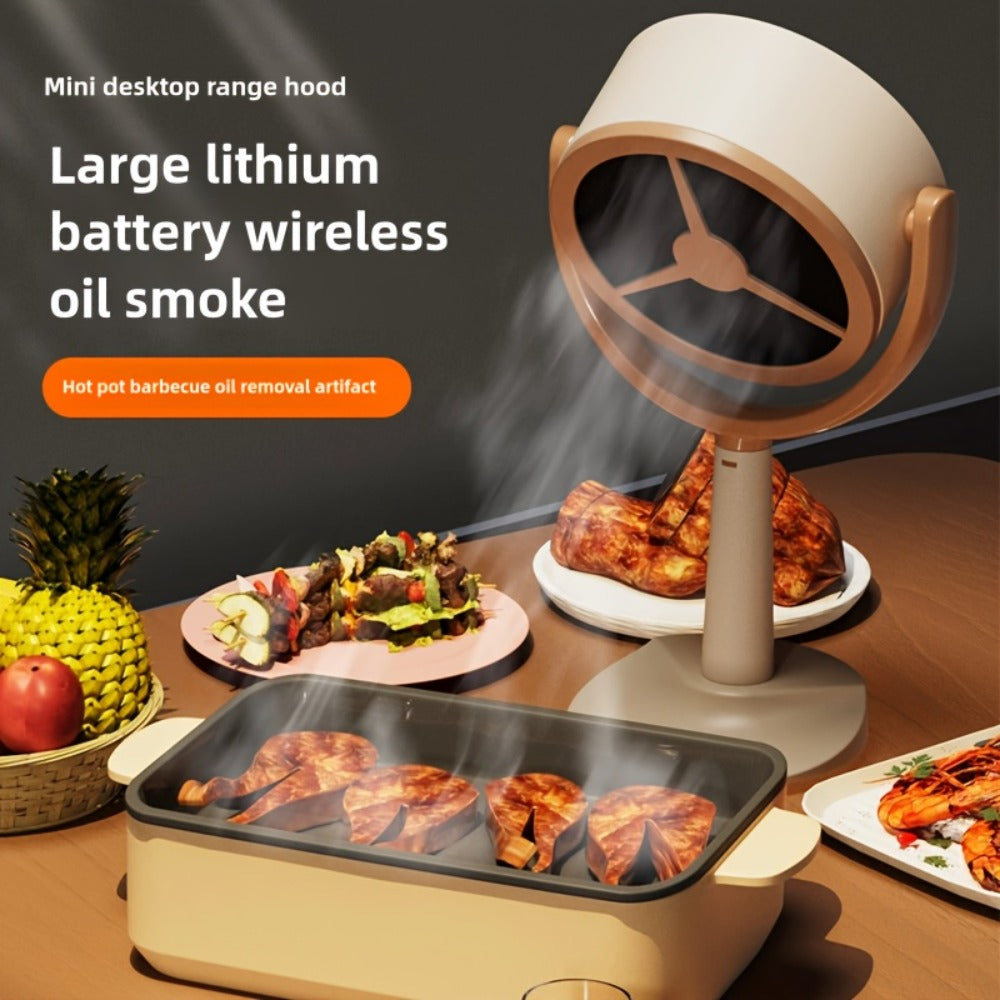 Portable USB Range Hood Handheld Exhaust Fan – Compact Smoke Absorber with 2 Filter Screens for BBQ, Hotpot, Desktop & Travel, Rechargeable Cordless - product image 4