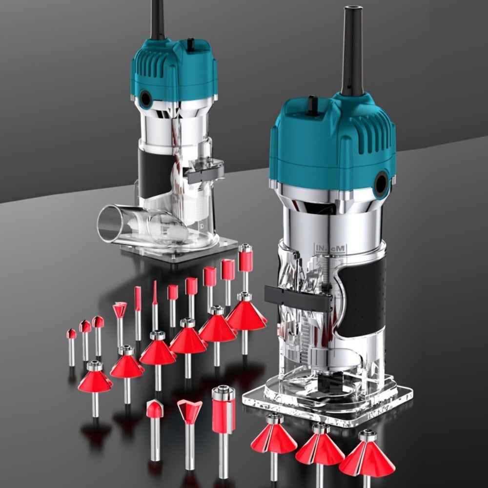 Wood Router 800W Trim Router for Woodworking - 35000RPM Electric Router with Edge Guide, Roller Guide, 6-Speed Adjustment for Precise Trimming, Profiling & Milling - product image 6