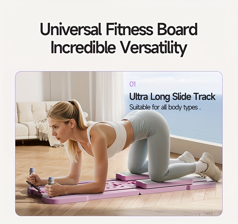 Foldable Ab Wheel & Push-Up Workout Machine for Full Body Core Training, Muscle Toning & Home Gym Fitness | Portable Pilates Reformer Board 9-in-1 - product image 7