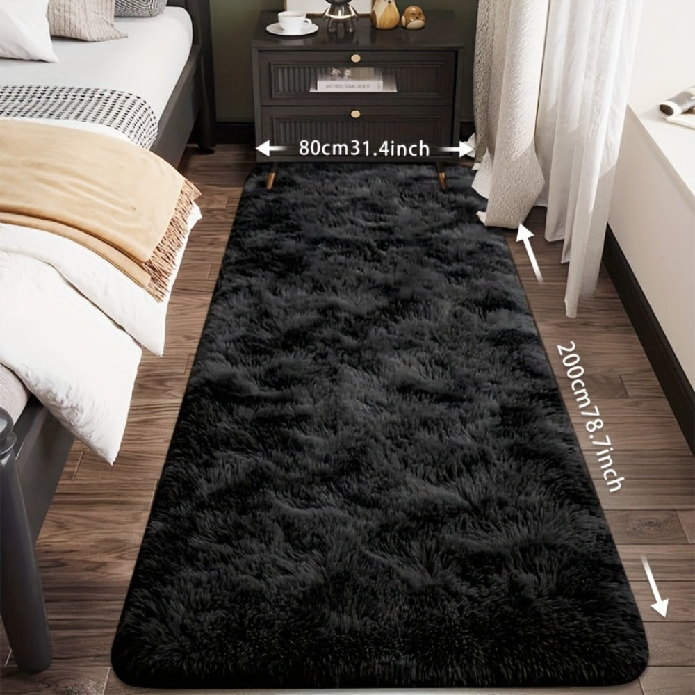 Tie-Dye Plush Fluffy Mat Absorbent Non-Slip – Luxury Soft Bathroom Rug for Living Room & Bedroom, Modern Home Decor Floor Mat, 31.5x78.7 in – Light Grey, Dark Gray, Light Pink, Bla - product image