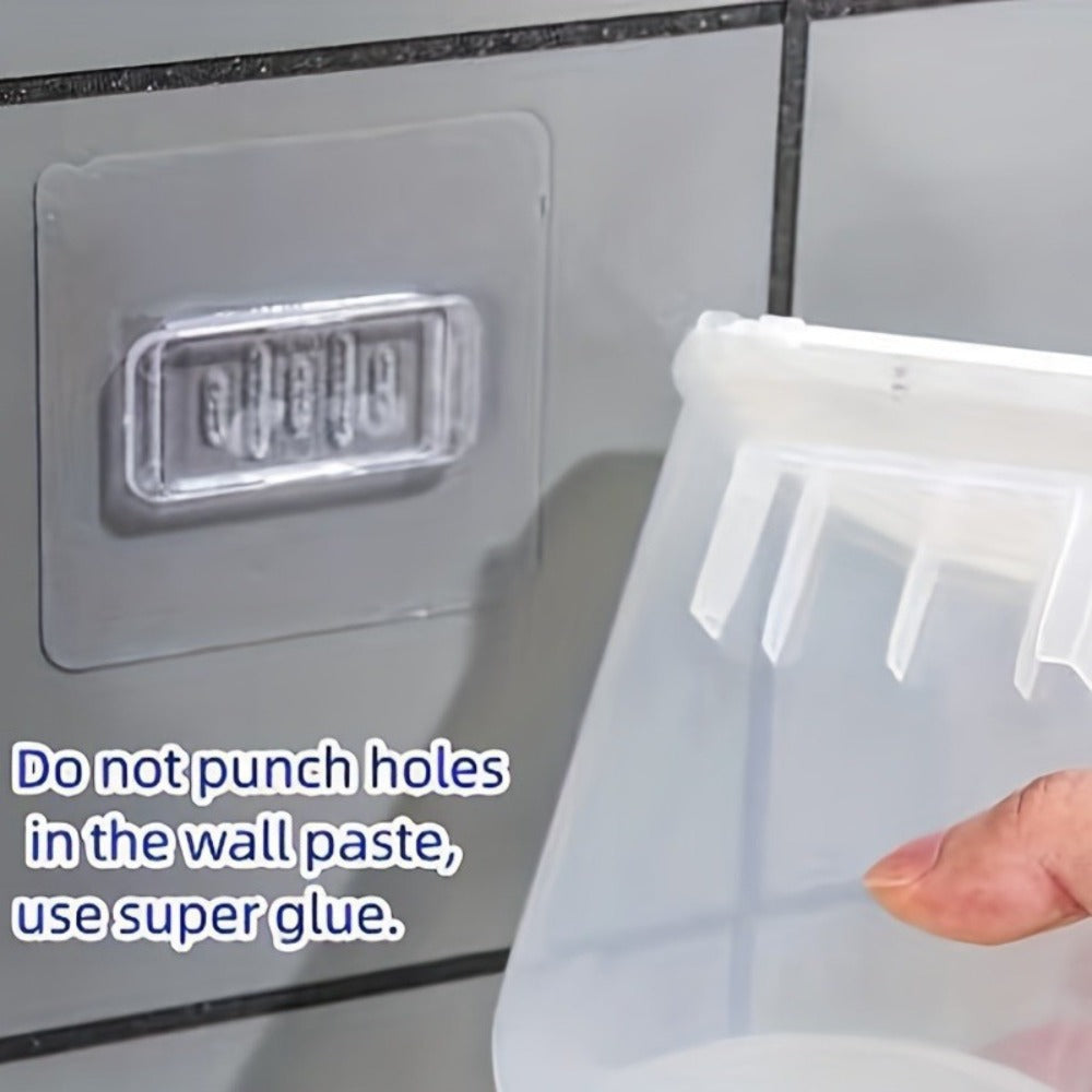 Mouthwash Dispenser Wall Mounted 2-Pack 21 oz Plastic Container - No Electricity Required, Space Saving Bathroom Organizer for Countertop Storage, Durable Refillable Liquid Soap &  - product image 10
