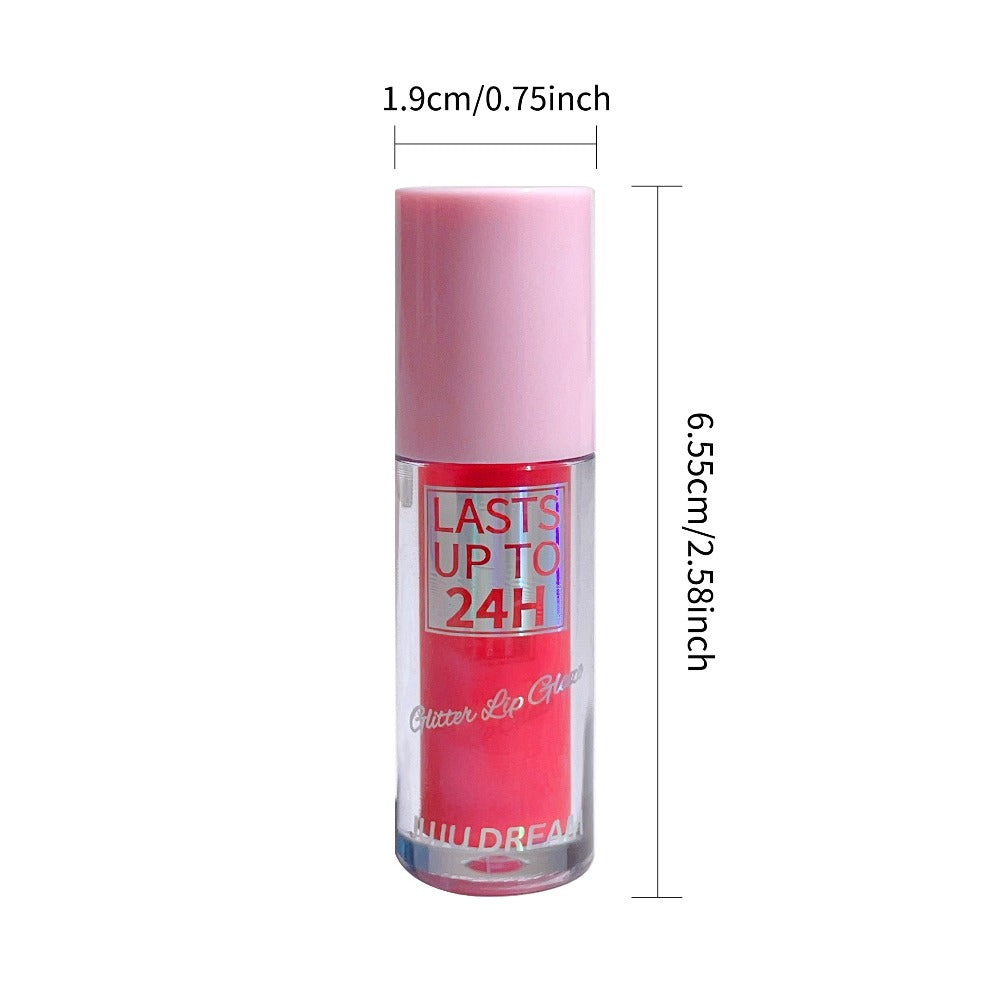 24H Waterproof Glitter Lip Gloss & Lip Stain Set 3PCS – Moisturizing Lip Oil Formula, Long-Lasting Smudge-Proof Glitter Shine in Berry Coral Pink Red Shades for Women All Skin Tone - product image 5