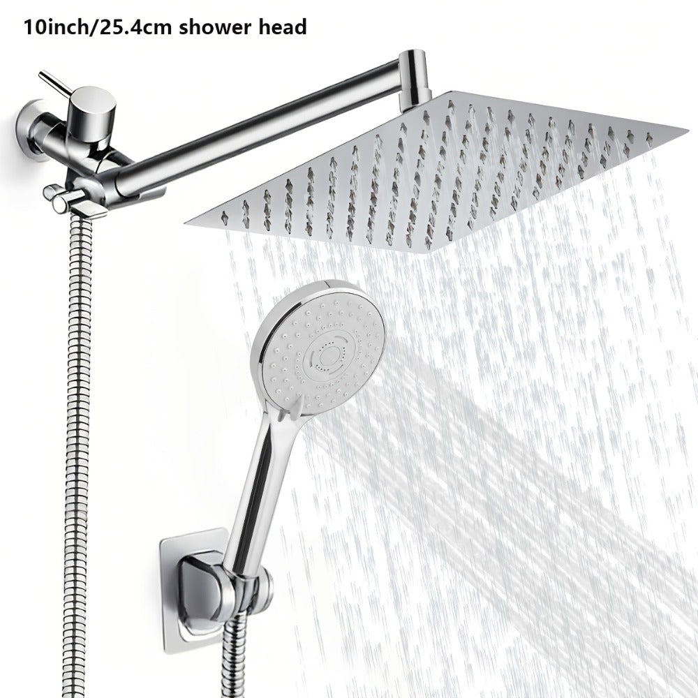 High Pressure Rainfall Shower Head Combo with Handheld Spray – 9 Spray Settings, 180° Adjustable Bracket, Stainless Steel Hose, Anti-Clog Nozzles, Modern Bathroom Shower System - product image 7