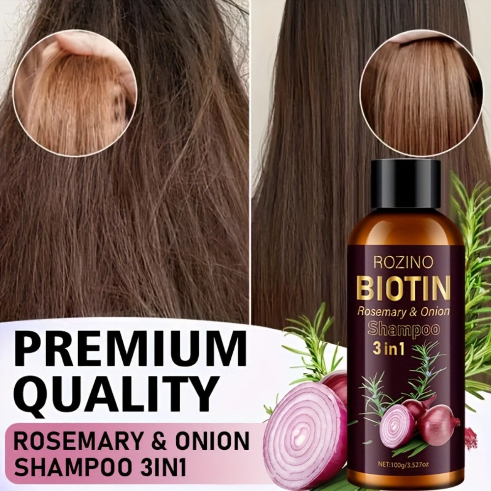Onion Rosemary Biotin 3-in-1 Shampoo Bar for Hair Growth & Damaged Hair Repair - Scalp Cleansing Strengthening Nourishing Solid Shampoo Bar for Women All Hair Types 100g - product image 9