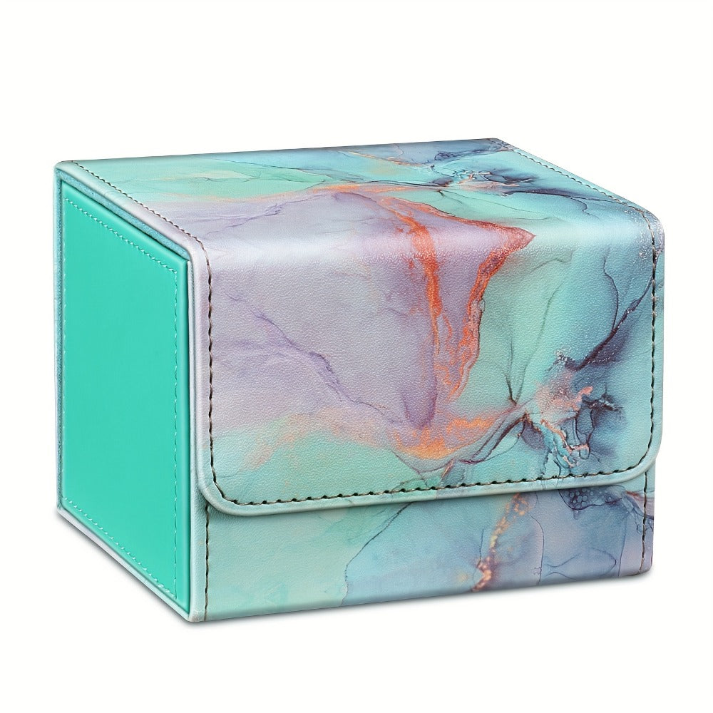 Premium PU Leather Deck Box with Magnetic Closure, Built-In Divider, Marble & Starry Sky Colors for Trading Card Collectors & Players – Magnetic Card Storage - product image 4