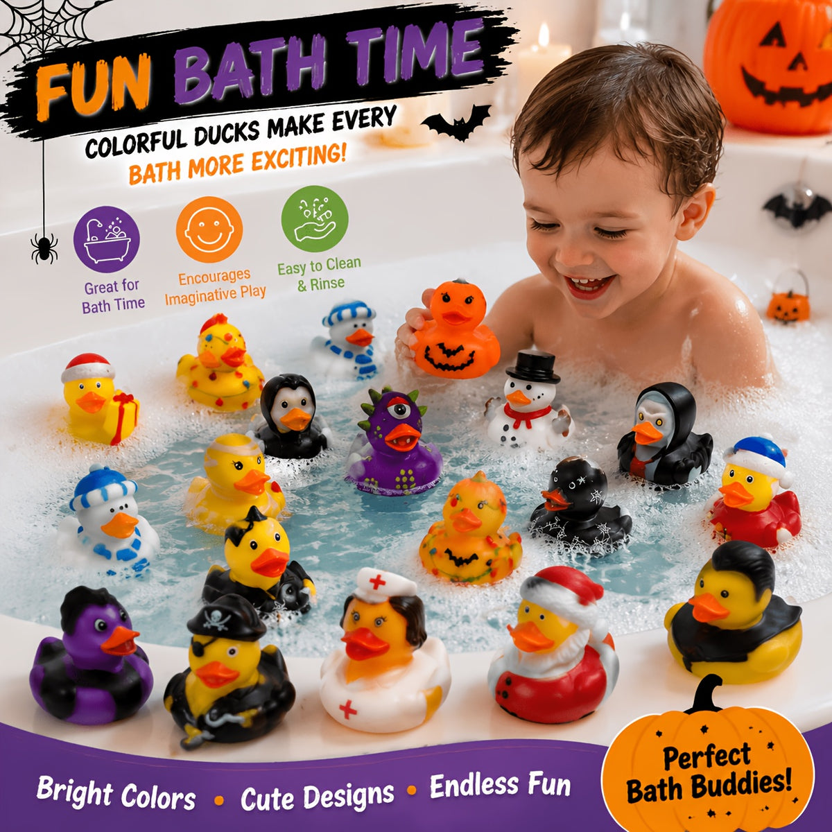 Halloween Rubber Duck Toys Set, Mini Duck Party Favors, Cute Animal Duck Collection for Classroom Prizes, Goodie Bag Fillers, Pinata Fillers, Halloween Party - product image 5