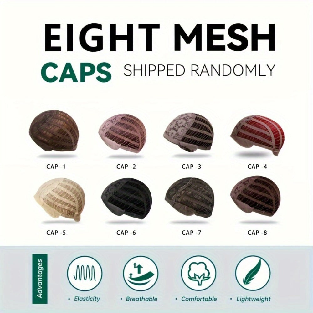 Rose Net Cap Synthetic Wig with Bangs 12 Inch Multi Color Breathable Soft Cap for Women | Light Yellow Gradient Brown Red Highlights Light Brown | Daily Wear Cosplay - product image 11