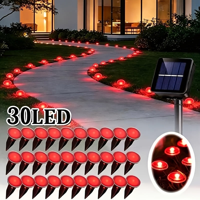 30 Solar-powered LED Path Garden Lights, Multi-color Fairy Lights, IP44 Waterproof and Durable, Recessed Outdoor Patio Garden Lights, Suitable For Decorative - product image 8