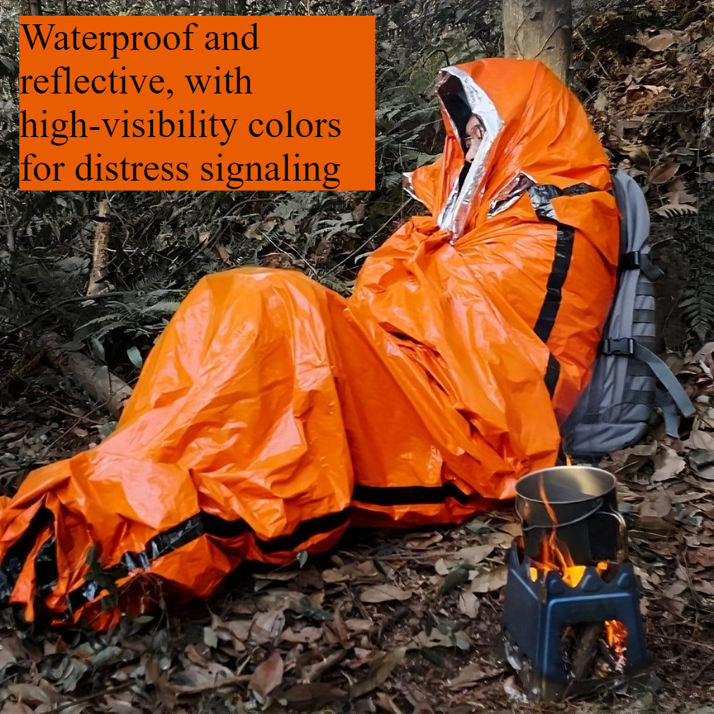 Emergency Sleeping Bag 4-Pack with Survival Whistles | Mylar Thermal Blanket Shelter Bag, Lightweight Waterproof Bivy Sack for Camping, Hiking, Backpacking - product image 5