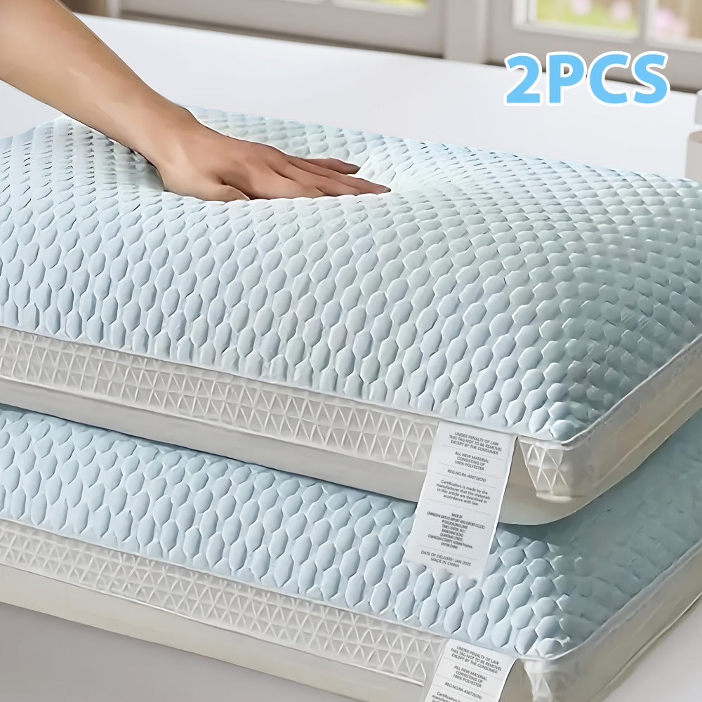 Cooling Bed Pillows 2-Pack, Non-Collapsing Soft Support Pillow with Neck & Cervical Support, Breathable & Machine Washable, Queen Size Bed Pillows for Back Side Stomach Sleepers - product image