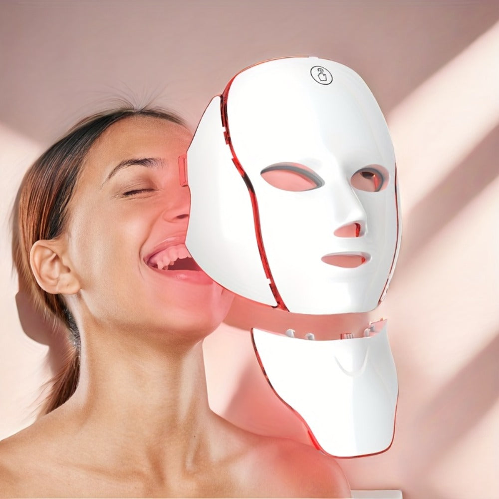 7-Color LED Light Therapy Facial Mask Device – Skincare Beauty Tool for Face & Neck, USB Rechargeable, Anti-Aging Red Light, Acne Blue Light, Skin Rejuvenation Gift - product image 8