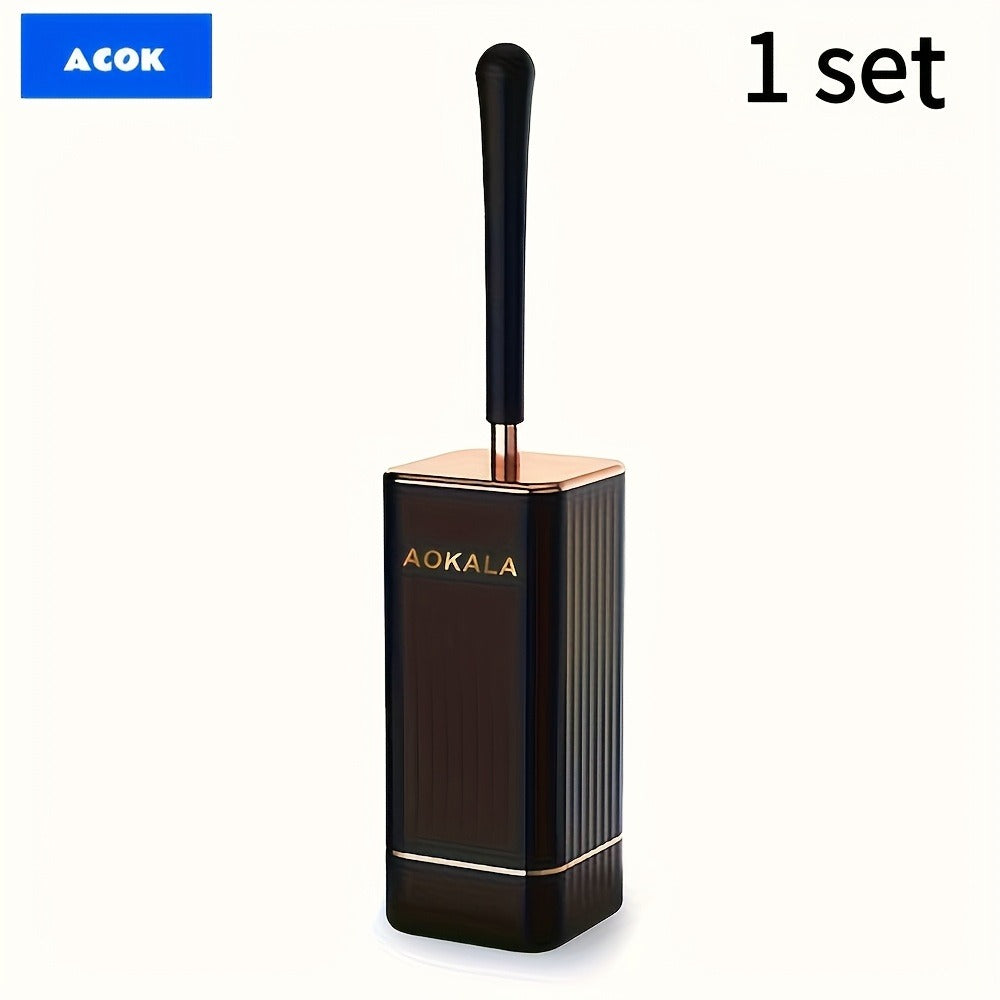 Toilet Brush and Holder Set Ergonomic - Odor Resistant Easy Clean Deep Scrub Bathroom Toilet Brush with Caddy Stand Hygienic Storage | Black | Bathroom Essentials Home Cleaning Acc - product image