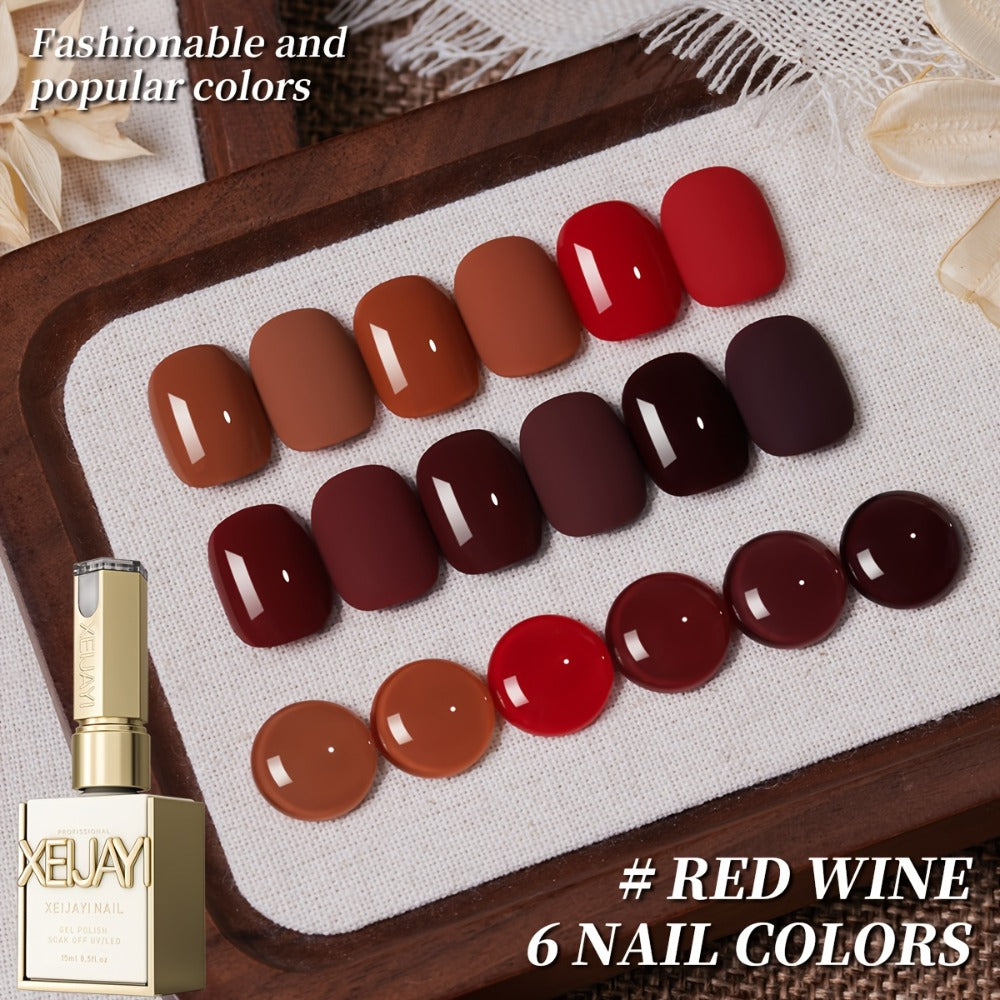 Jelly Gel Nail Polish Set 6 Colors — Nude Pink Translucent Soak Off LED UV Curable Semi-Permanent Gel Polish Kit | Photo Frame Bottle | Long Lasting Glossy Finish | Home Salon DIY  - product image 2