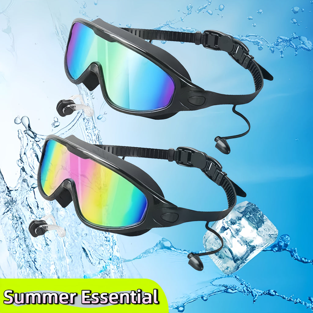 Anti-Fog Swimming Goggles Set | UV Protection, Earplugs & Nose Clip - product image