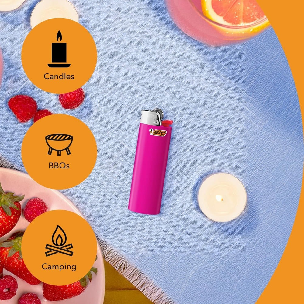 BIC Classic Pocket Lighters Bulk, Assorted Colors, Reliable Windproof Flame for Candles Fireplace Camping Grill, 4/6/8/10/20/25/50 Pack Value Set - product image 5