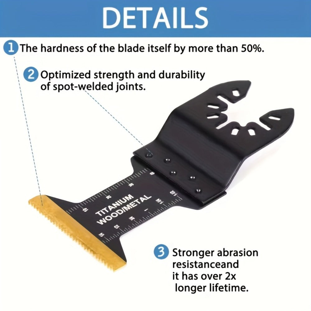 Titanium Oscillating Multi Tool Blades Universal Quick Release Saw Blades Set for Cutting Metal Nails Wood Plastic Compatible with Major Brands 18 28 50 Piece Options - product image 10