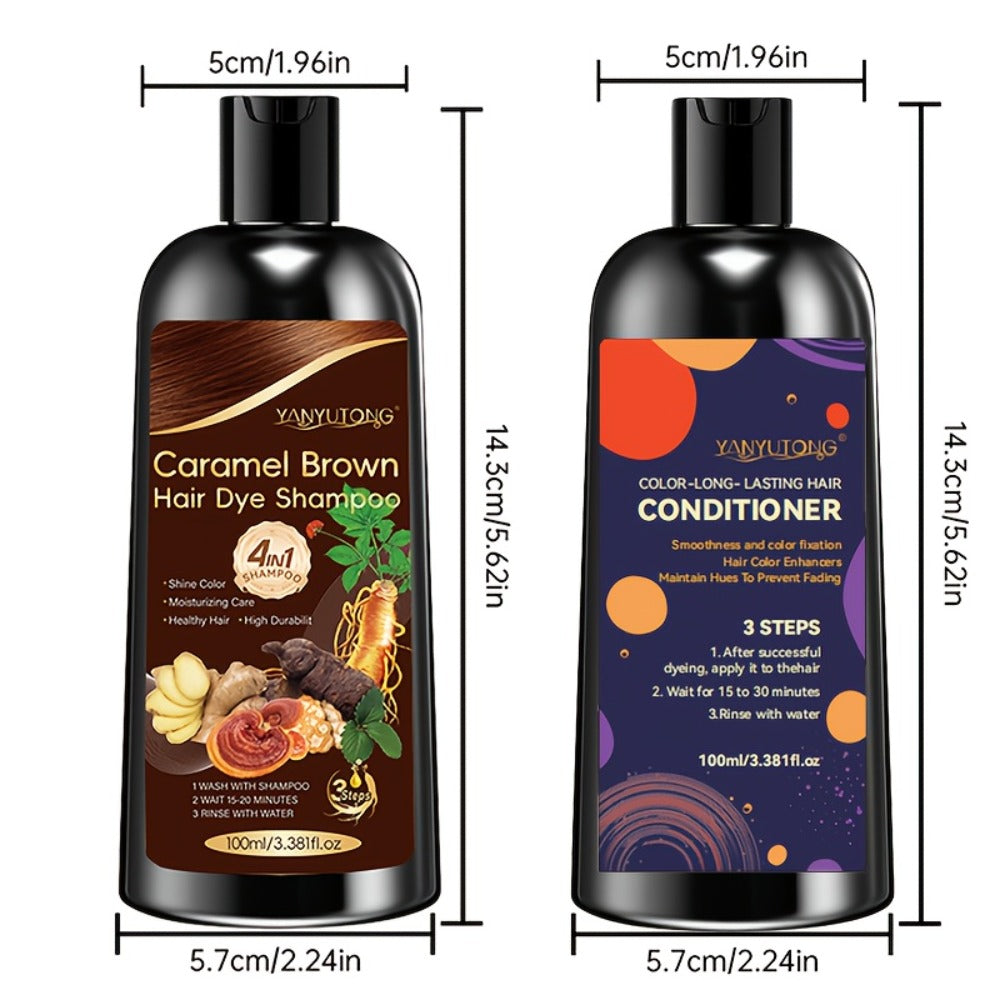Gray Hair Coverage Shampoo and Conditioner Set — 4-in-1 Hair Dye with Ginger & Herbal Extracts, Long-Lasting Color for Women & Men, Gentle Moisturizing Formula, 3 Shades Available - product image 5