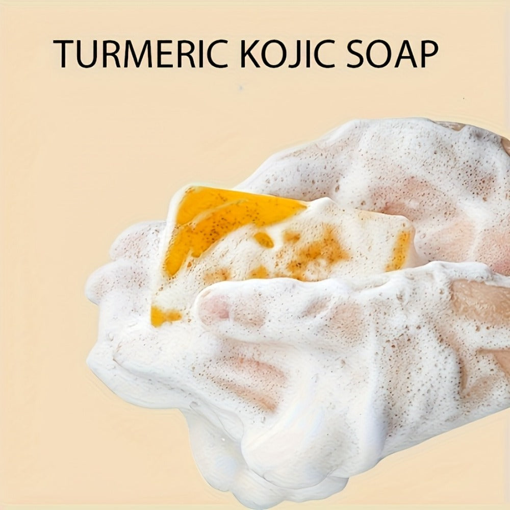Turmeric Vitamin C Facial Cleansing Kit Face Wash Foam Soap Bars Set Brightening Moisturizing Nourishing Gentle Non-Irritating Cleanser with Brush Applicator All Skin Types Unisex  - product image 2
