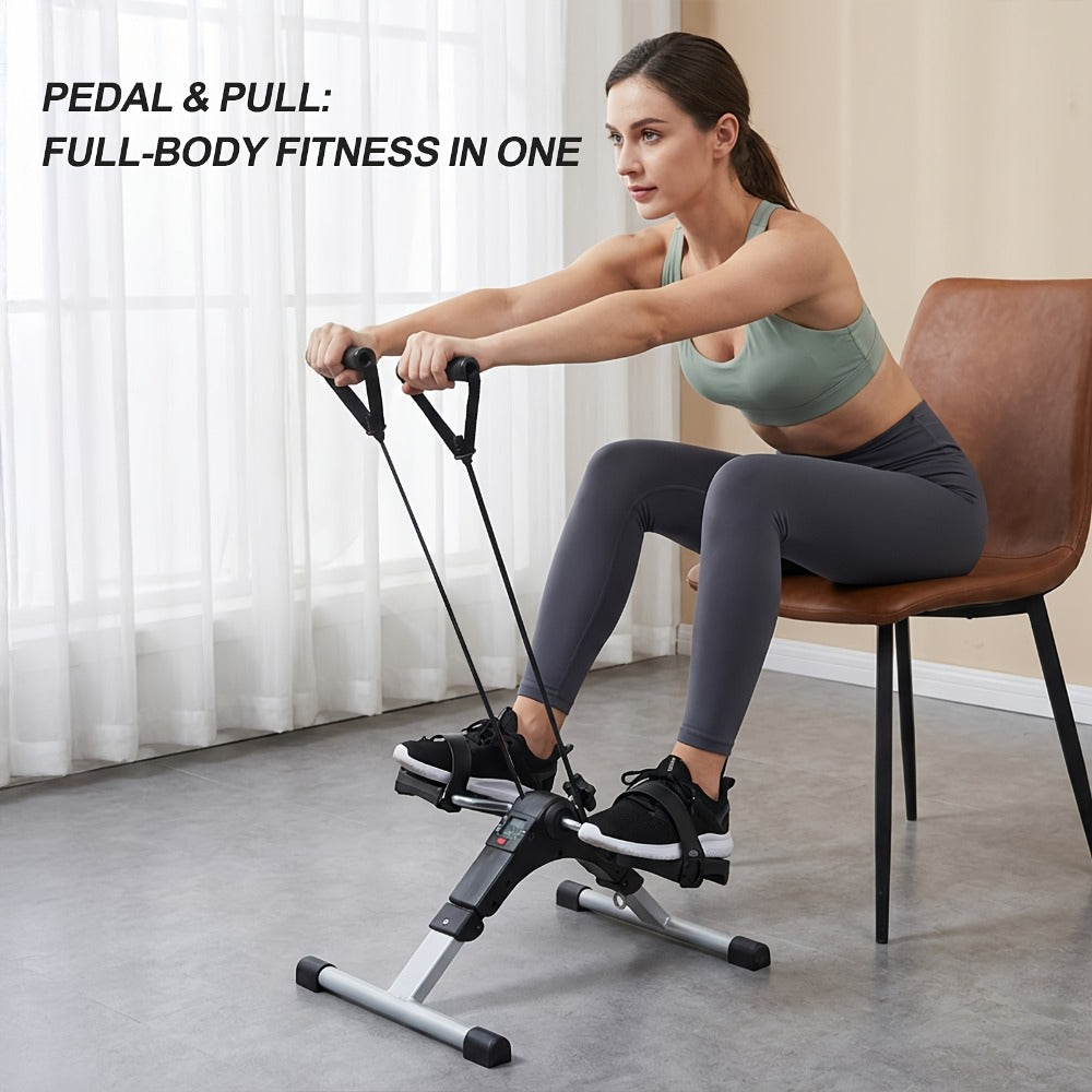 Portable Elliptical Trainer Mini Exercise Bike Under Desk Pedal Exerciser LCD Display 8 Resistance Levels Silent 350lb Capacity Arm Leg Training for Home Office Seniors - product image 3