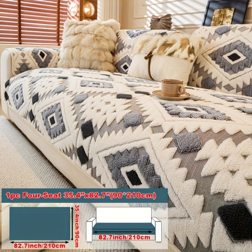 Thick Plush Sofa Cover Non-Slip Pet Friendly Machine Washable Couch Slipcover Furniture Protector for Living Room Bedroom Office Armrest to 4-Seat Multiple Colors - product image 7