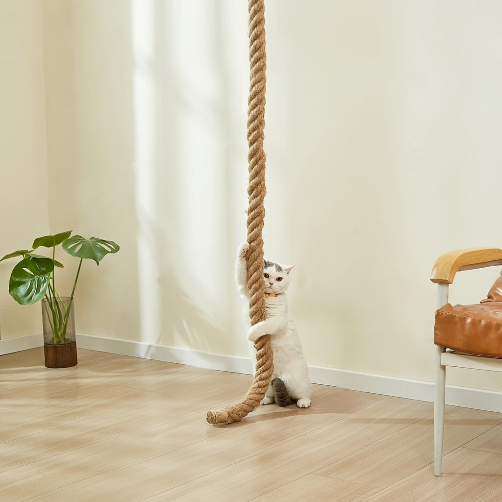 Wall-Mounted Cat Scratching Post with Climbing Rope Jute Rope Jump Platform Resting Perch Large Ladder Cat Tree Activity Center Space-Saving 1.5M 60in for - product image 4