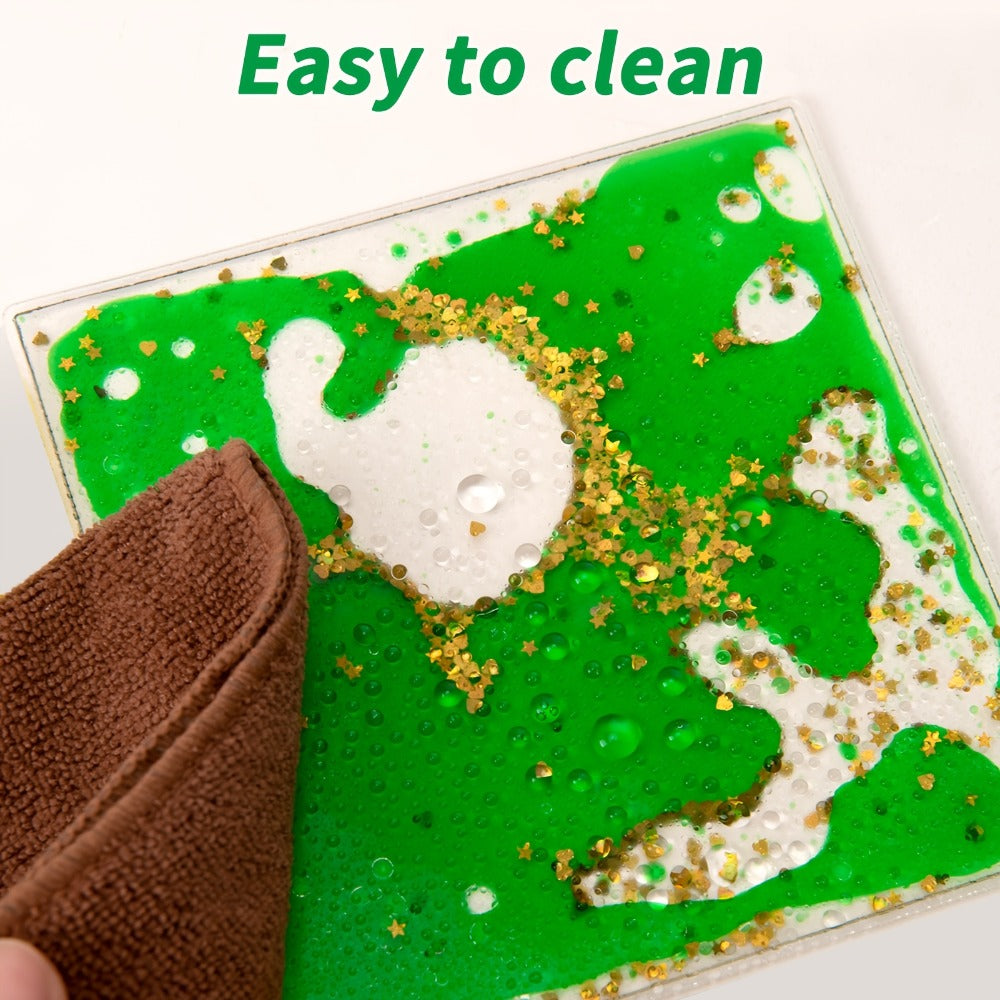 Sensory Play Mat Soft Gel Interactive Floor Tiles for Kids, Anxiety Relief & Calming Sensory Toy, 6"x6" Square, Vibrant Colors for Home & Classroom – Liquid - product image 4