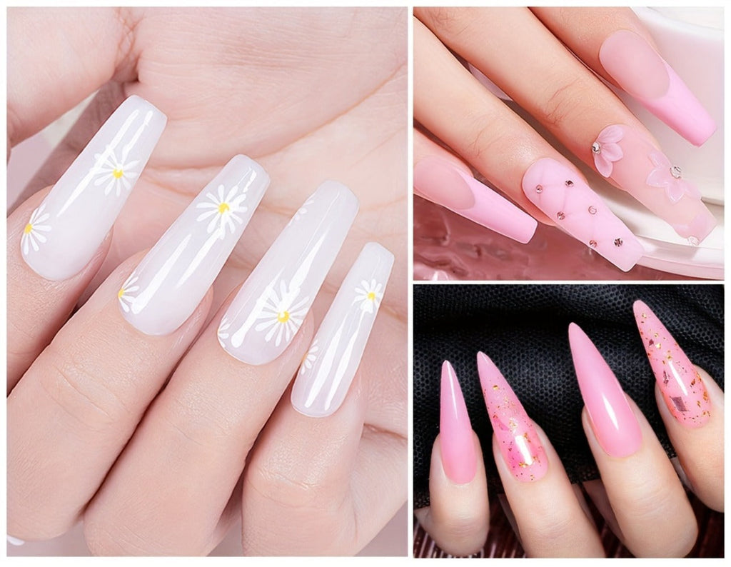 Builder Gel Nail Extension Starter Kit 5pcs Clear Nude Solid — Hard Gel Sculpting Set with Flower Molds & Sculpting Brush for 3D Floral Nail Art, Rhinestone Acrylic Extensions for  - product image 14