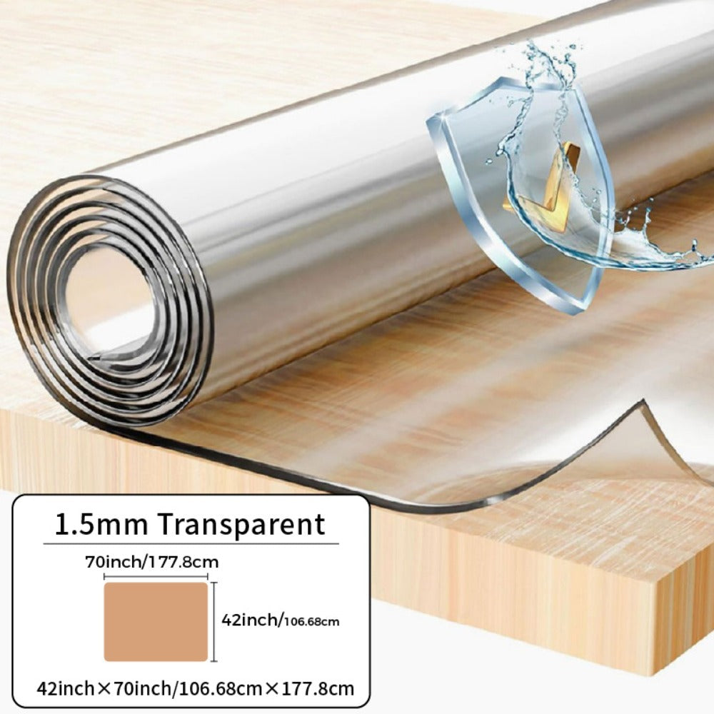 Clear PVC Tablecloth Table Protector 1.5mm Thick Transparent Table Cover Heat Resistant Scratch Resistant Waterproof Desk Mat for Dining Table Home Office Restaurant Coffee Table M - product image 42