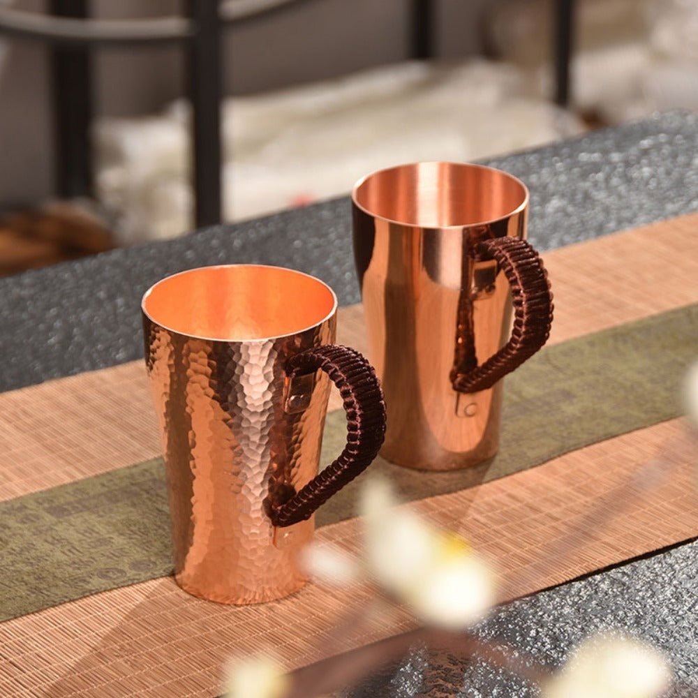 Handcrafted Copper Mug with Hammer Pattern – Pure Copper Coffee Mug, Tea Cup & Water Vessel – Artisan Copper Drinking Cup for Moscow Mule, Milk, Hot & Cold Beverages – Unique Kitch - product image