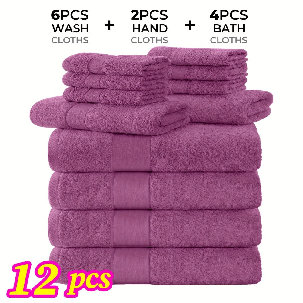Luxury Towel Set 12 or 24 Piece Hotel Quality Cotton - Highly Absorbent Quick Dry Thick Bath Towels Hand Towels Washcloths | 7 Colors | Hotel Spa Gym Home Bathroom Essentials Gift  - product image 17