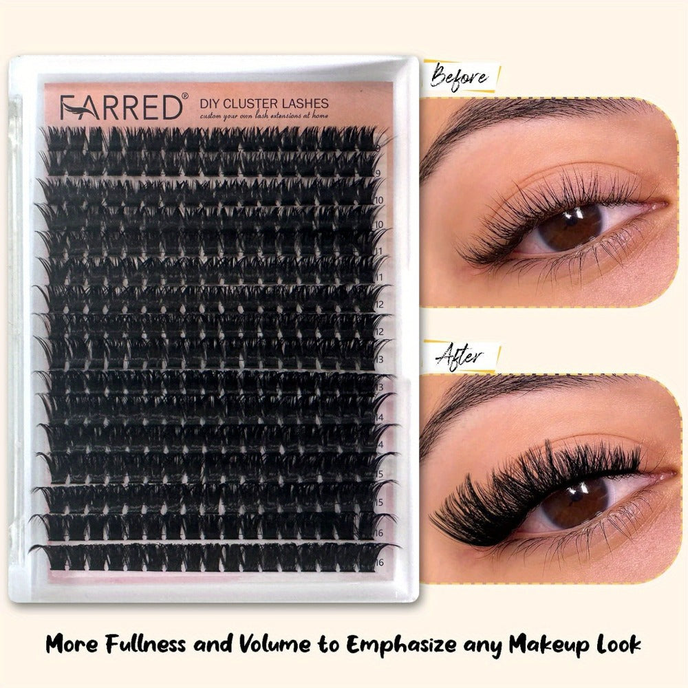 272Pcs D Curl Lash Clusters — 100D Thick Individual Eyelash Extensions 8-16mm, Soft Reusable DIY Cluster Lashes with Plant-Based Squalane, Voluminous Full-Body Lash Extension Kit f - product image 9