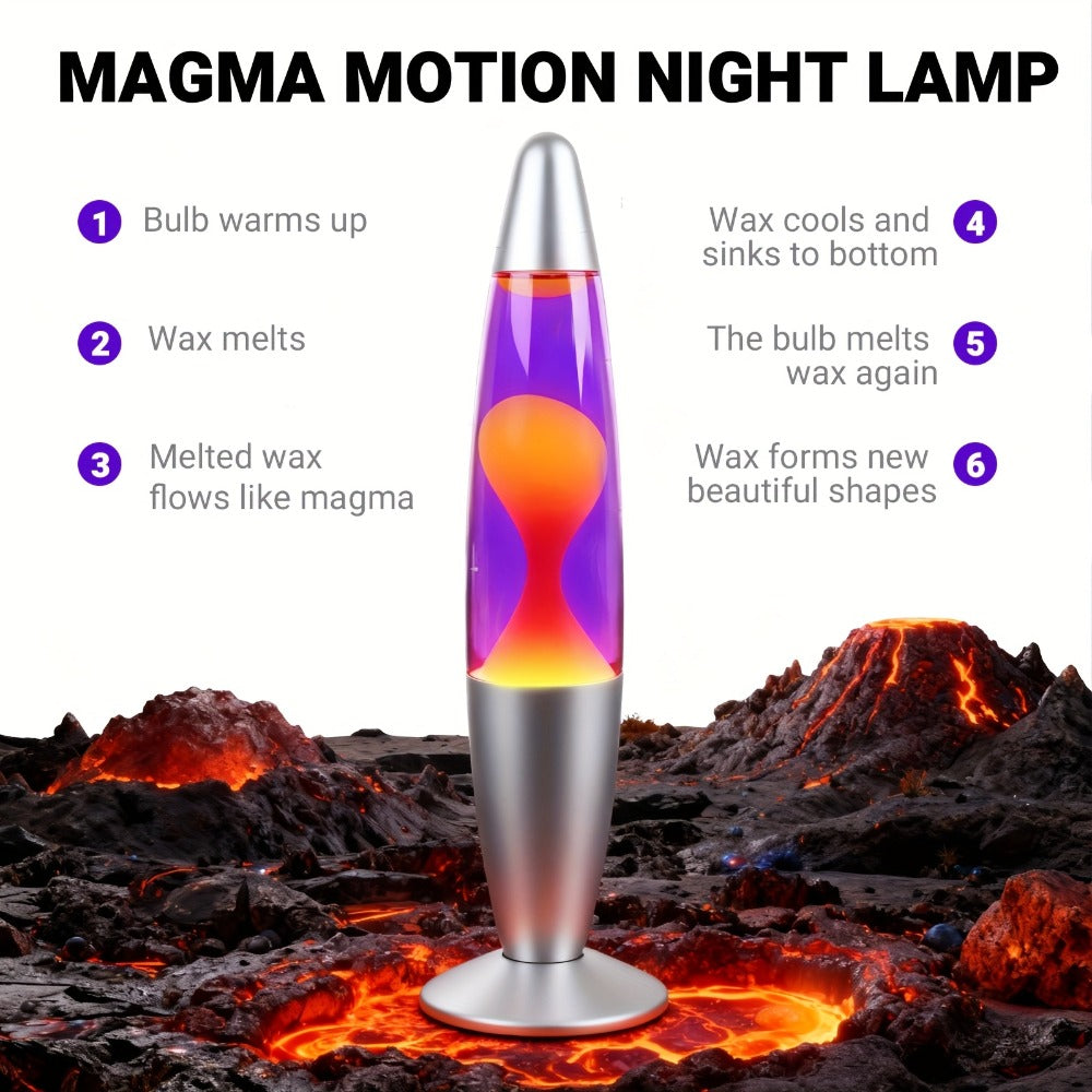 Lava Lamp 16 Inch for Bedroom Living Room Office, Relaxing Liquid Motion Lamp with Purple Water Yellow Wax, Retro Night Light Home Decor Accent - product image 11