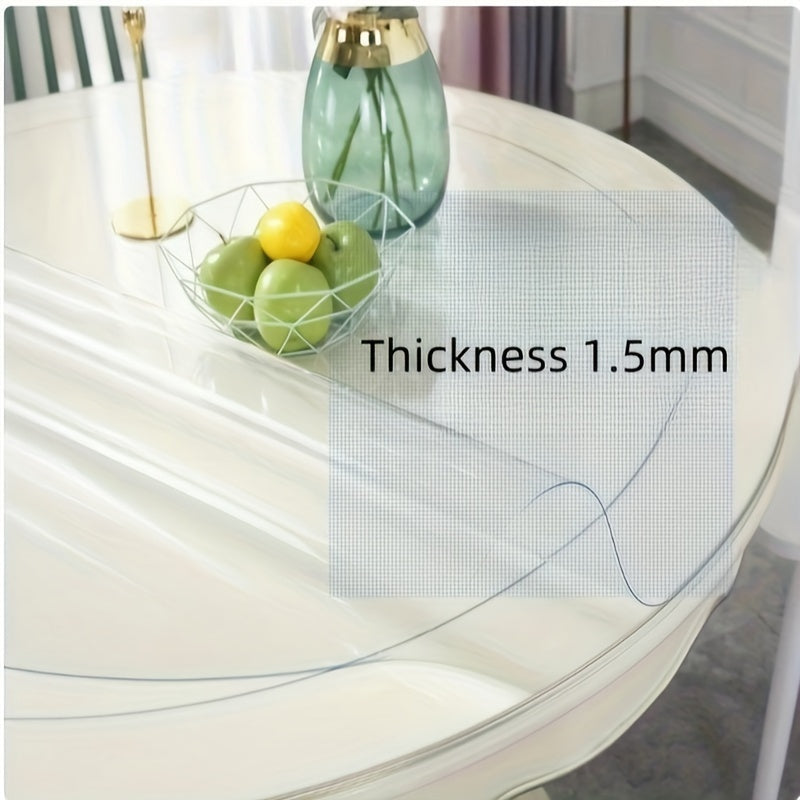 Round Clear PVC Table Cover Protector – 1.5mm Thick Vinyl Tablecloth Pad, Waterproof, Heat-Resistant, Easy to Clean, for Dining & Coffee Tables - product image 14
