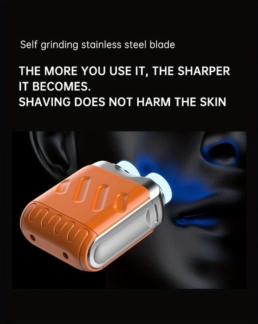 Electric Shaver for Men Magnetic Dual Blade Heads 2-Speed USB Rechargeable Mini Portable Razor Compact Travel Grooming Tool Multiple Colors Waterproof Version Available Orange Blac - product image 24