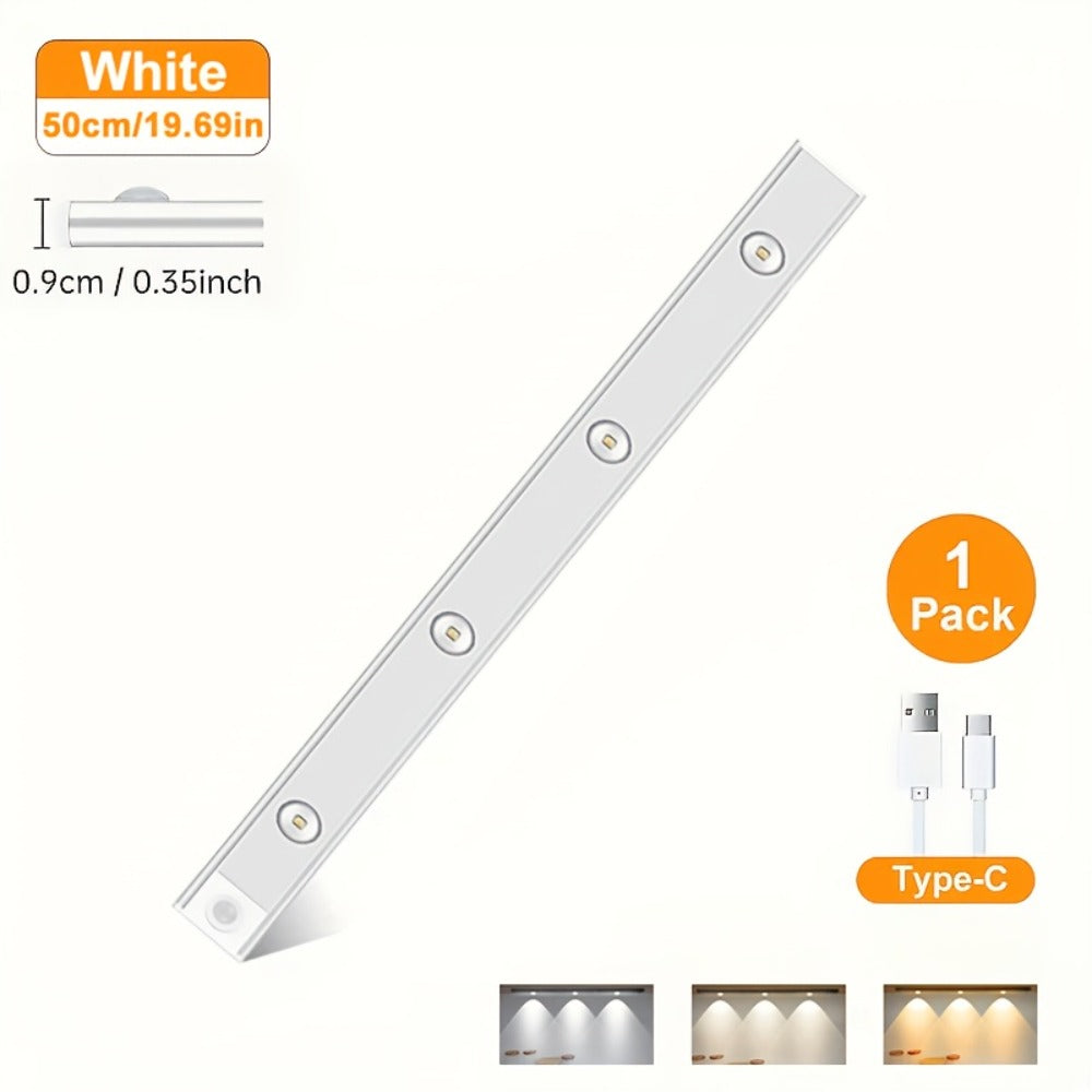 LED Motion Sensor Light USB-C Rechargeable 3 Color Temperatures Stepless Dimming Wireless Magnetic Under Cabinet Closet Night Light 1 2 4 Pack 20cm 30cm 40cm 50cm - product image 9