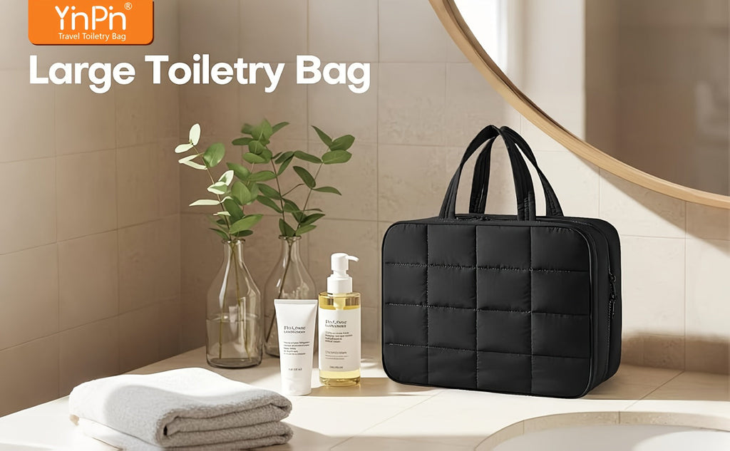 Hanging Travel Toiletry Bag Large Capacity for Full-Size Products Waterproof Cosmetic Organizer with Hook — Bathroom Makeup Travel Bag for Women Pink Beige Black - product image 12