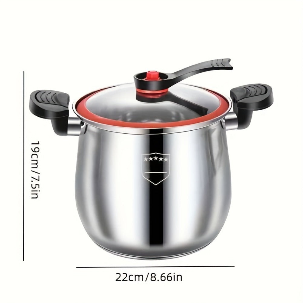 Stainless Steel Quick Cooking Pot with Lid Large Capacity – Food-Grade Non-Stick Scratch-Resistant Saucepan | Induction & Gas Stove Compatible Stew Soup Pot Even Heating Kitchen Co - product image 3