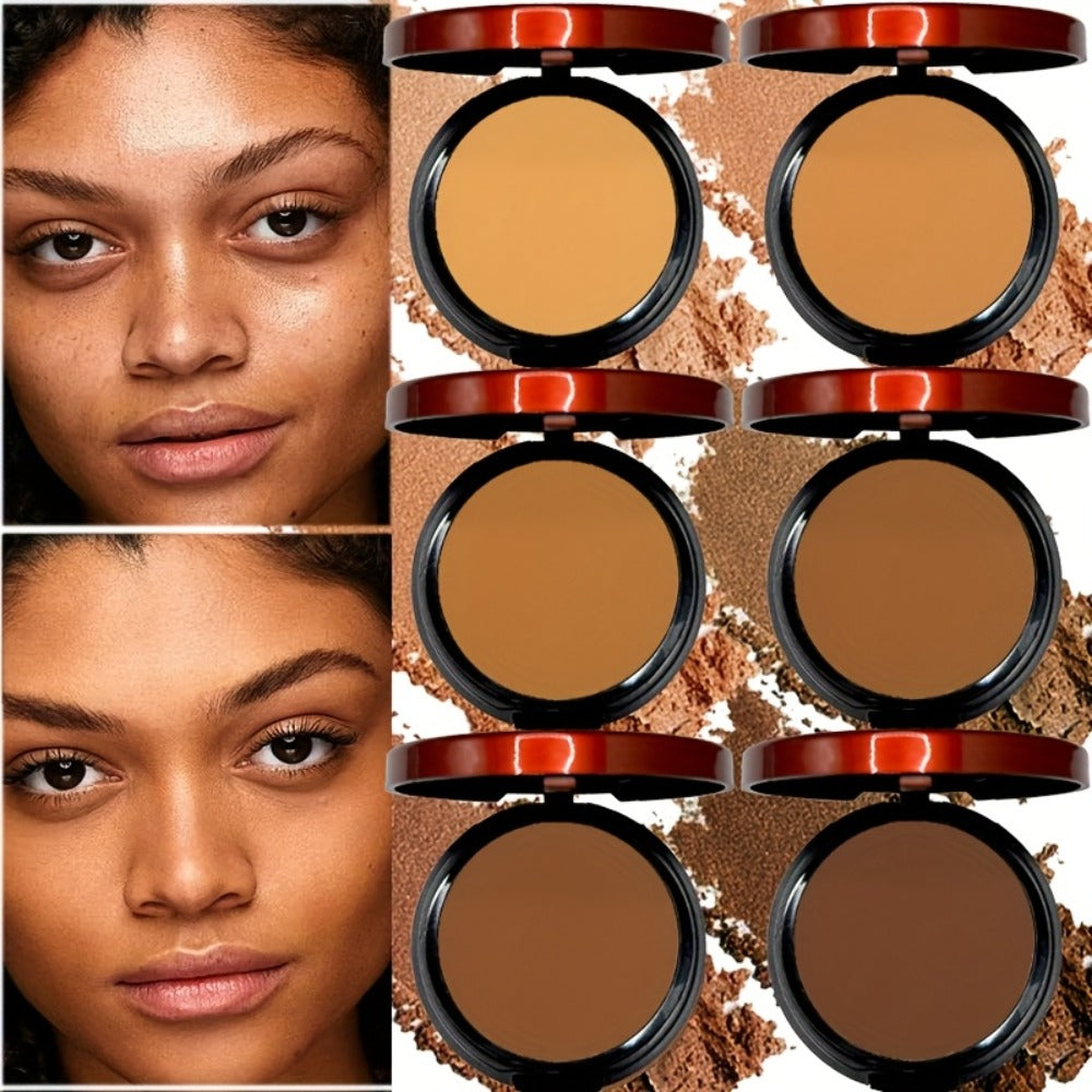 Pressed Powder Foundation Contour Matte Ful1l Coverage Oil Control Waterproof | 6 Shades Light to Dark | Blending Puff Included | 1-Pack & 2-Pack Duo Set Available - product image 24