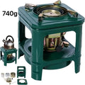 Travel-friendly Kerosene Paraffin Camping Stove Outdoor Heater Adjustable Flame Featherlight Military Green Stove for Camping Picnic Barbecue Backpacking Survival Emergency