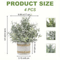 Fake Plants Artificial Plants Indoor 4-Pack Small Potted Greenery in Paper Pulp Pots | Faux Plants for Shelf Desk Home Office Farmhouse Bathroom Decor | Low-Maintenance Artificial  - product image 14