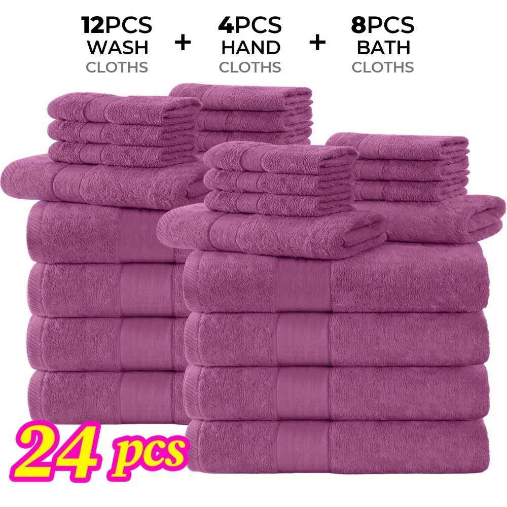 Luxury Towel Set 12 or 24 Piece Hotel Quality Cotton - Highly Absorbent Quick Dry Thick Bath Towels Hand Towels Washcloths | 7 Colors | Hotel Spa Gym Home Bathroom Essentials Gift  - product image 18