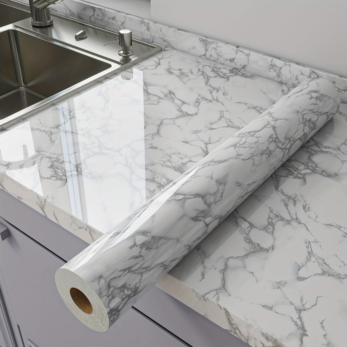 Marble Peel and Stick Wallpaper Roll - Waterproof Oil-Proof Self-Adhesive Wall Contact Paper for Kitchen Backsplash Bathroom Countertop - product image 19