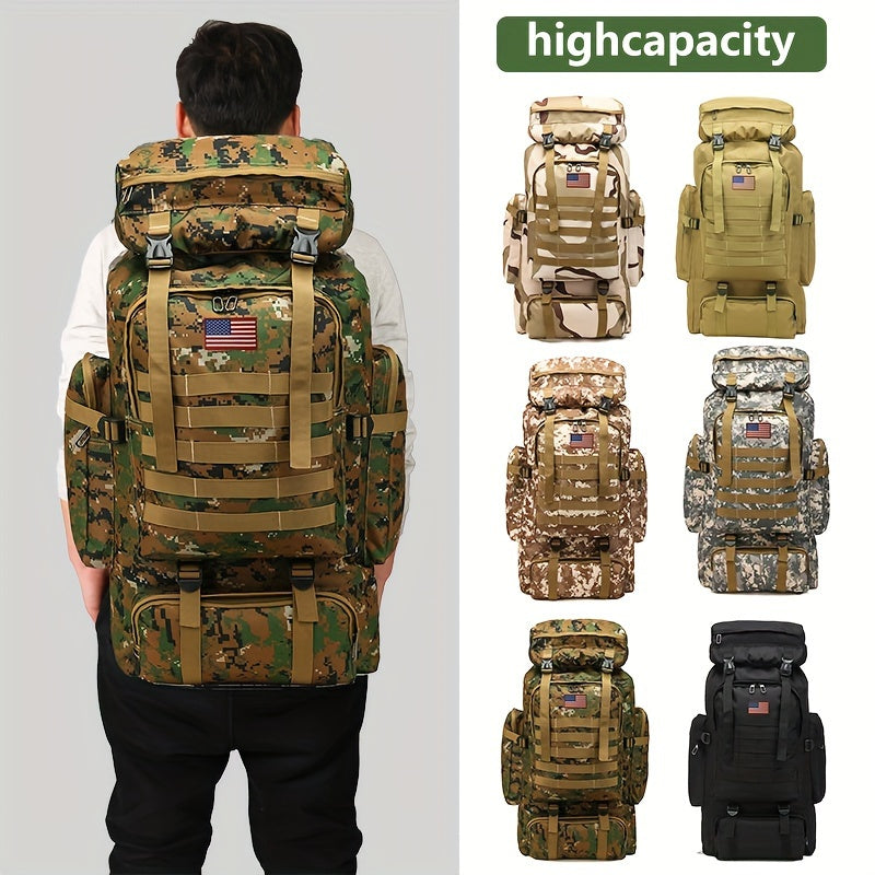 Tactical 3-Day Assault Pack Oxford Fabric DIY System for Camping Hunting Travel Unisex – Military Hiking Backpack 80L