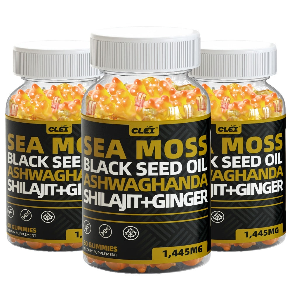 Immune Support Gummies with Sea Moss 1445mg – 10-in-1 Superfood Blend with Black Seed Oil, Ashwagandha, Elderberry, Turmeric, Bladderwrack, Chlorophyll, Shilajit & Ginger – 60 Coun - product image 7
