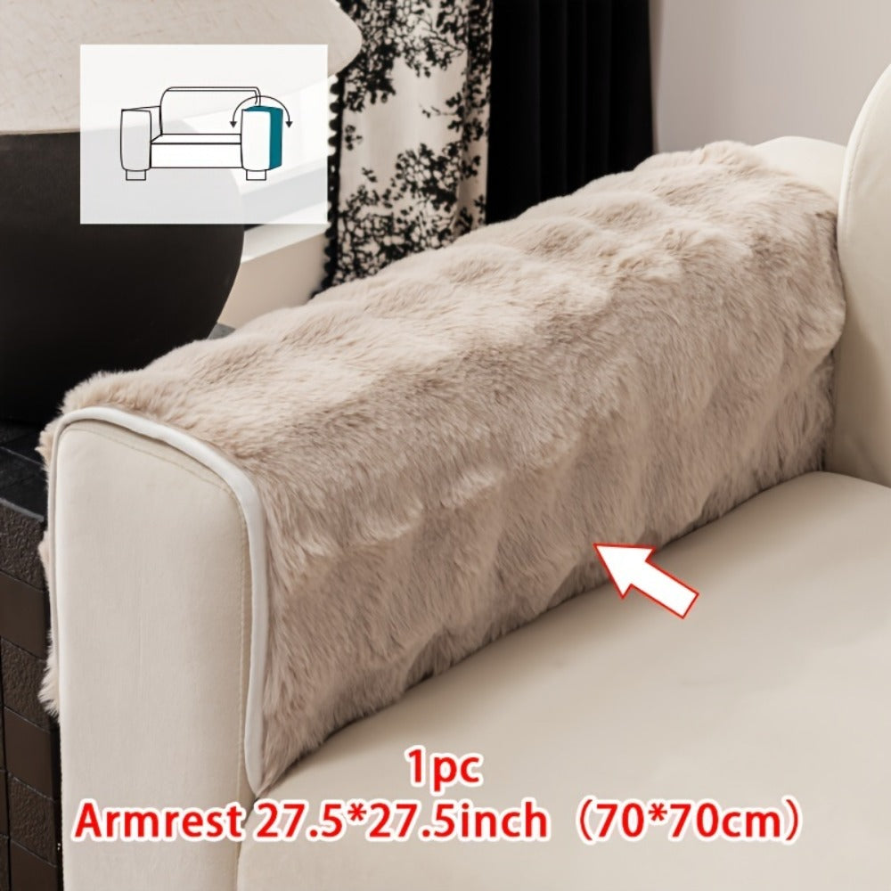 Faux Rabbit Plush Sofa Cover Winter Warm Thickened Anti-Slip Pet Friendly Cushion Protector for Living Room Bedroom Office 1 2 3 4 Seater - product image 24