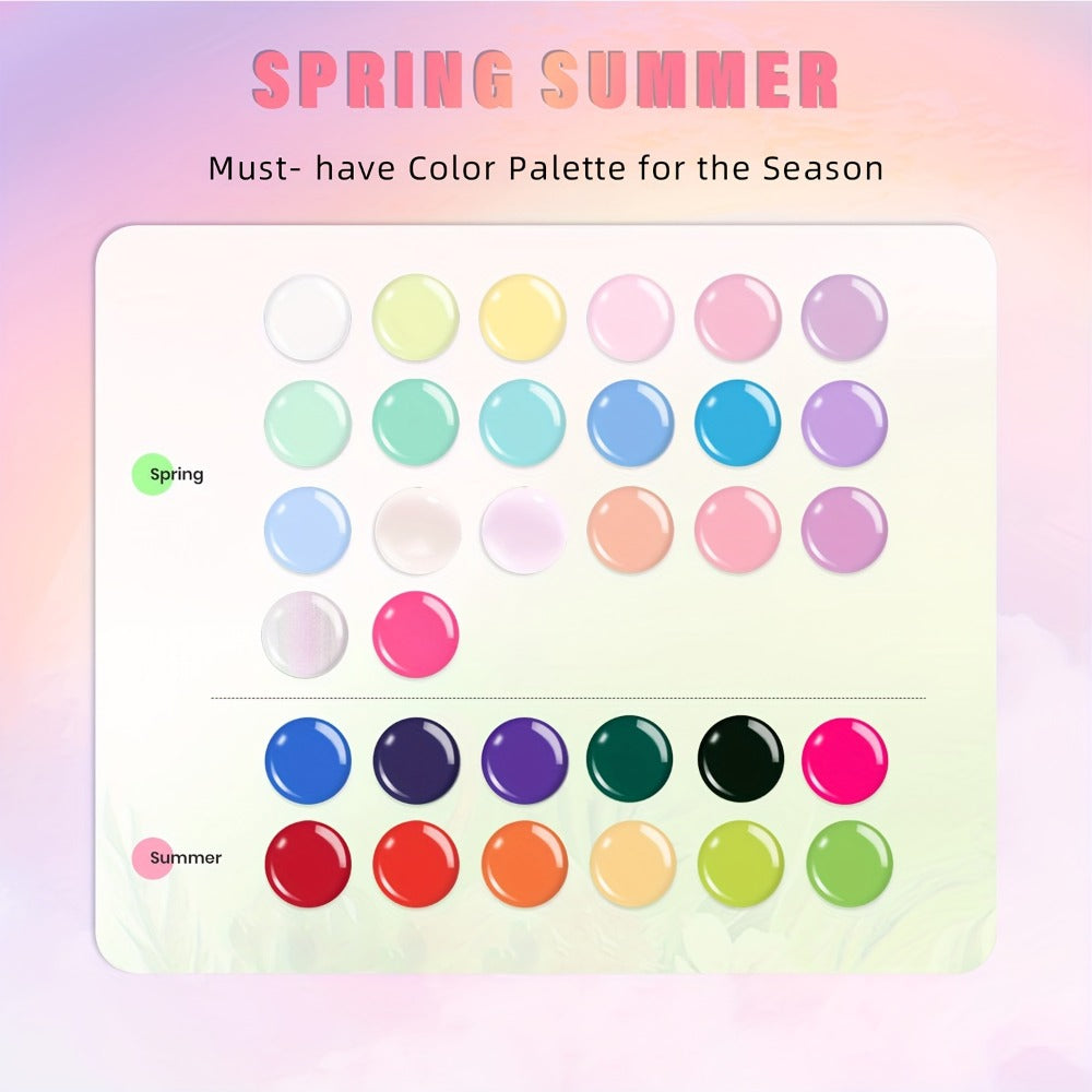 Pastel Gel Nail Polish Set 32 Colors Floral Rhapsody Series – Nude Gray Pink Blue Soak-Off UV/LED Curable, Four Seasons Manicure Starter Kit for Women Salon & Home Nail Art Gift - product image 6