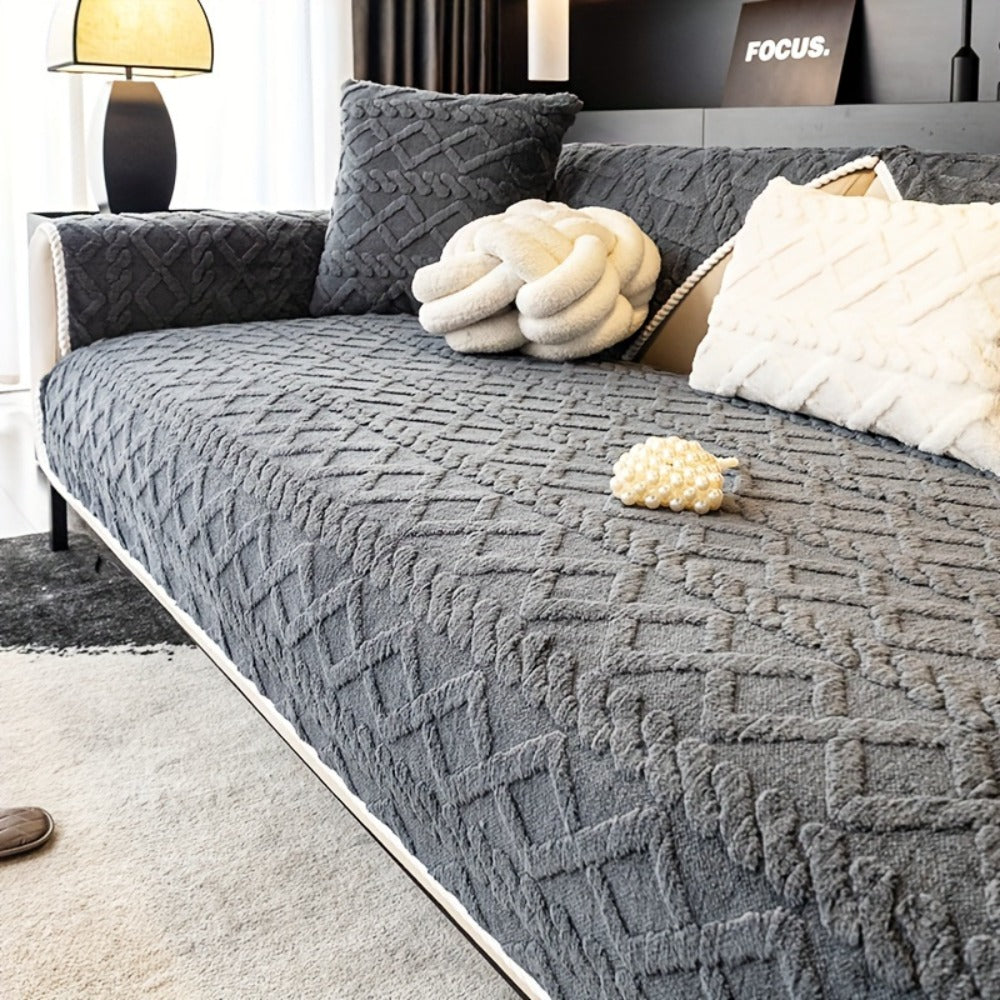 Plush Sofa Cover Couch Cover | Anti-Slip Pet Dog Friendly Velvet Sofa Mat, Single Two Three Four Seat, Backrest Armrest Pillow Cover, Living Room Bedroom Decor - product image 4