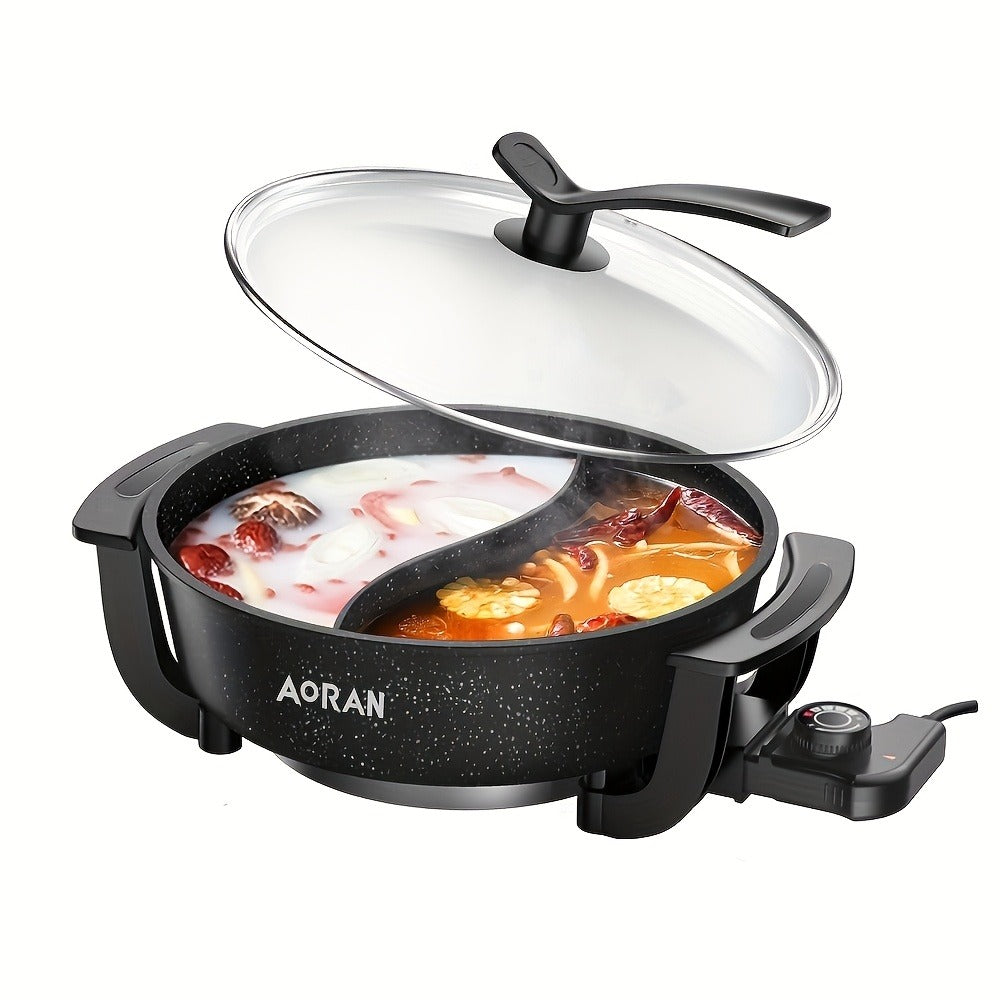 Mandarin Duck Hot Pot Electric – Large Capacity Non-Stick Divided Hot Pot for Steaming, Boiling, Frying & Stewing, Quick Heating, US Plug, Perfect for Family Hot Pot Night - product image 4