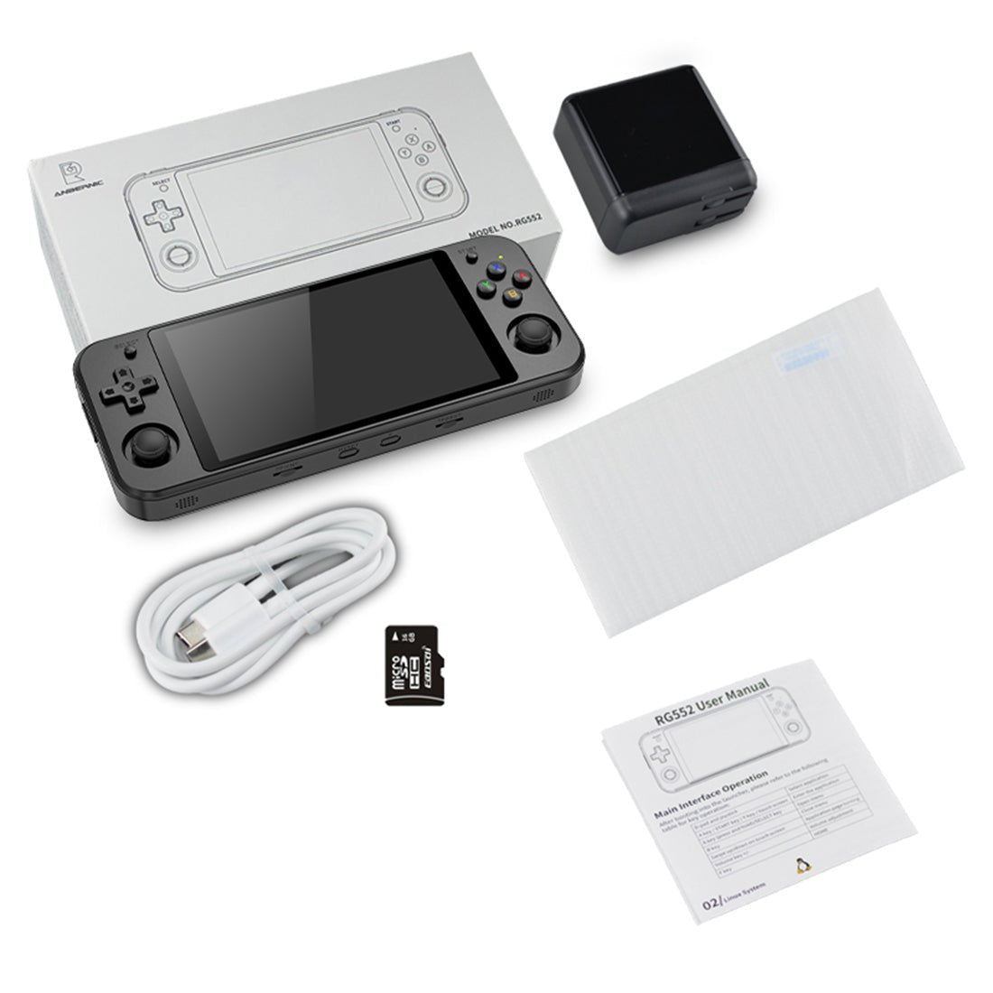 Anbernic RG552 Handheld Game Console Dual OS Android Linux Retro Emulator 5.36-Inch IPS 1920x1152 RK3399 4GB RAM HDMI USB 3.0 Active Cooling for Everyday Use