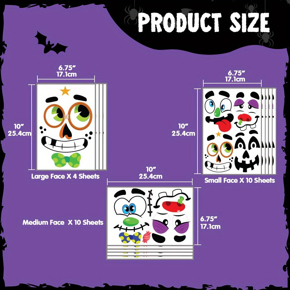 No-Carve Pumpkin Decorating Kit for Kids | 40 Faces 18 Sticker Sheets 12 Designs Halloween Pumpkin Decoration Craft, Trick or Treat Party Supplies & Favors - product image 5